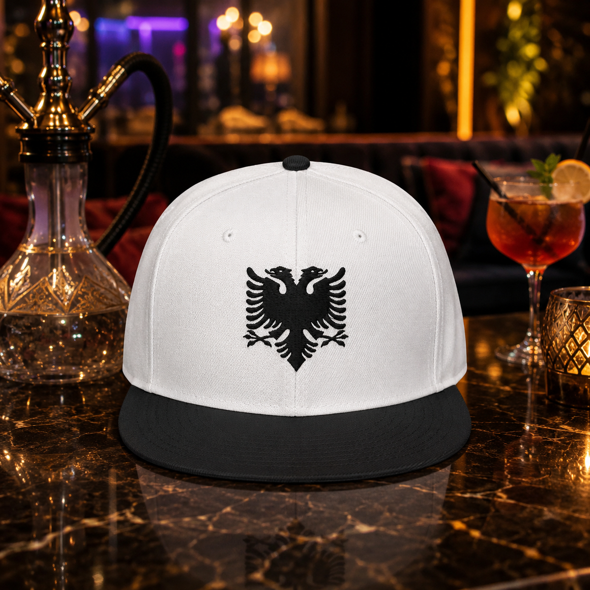 Shqip Wear Snapback Schwarz/Weiß