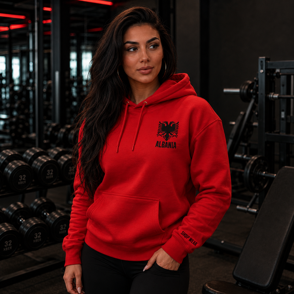 Shqip Wear Unisex Hoodie Rot