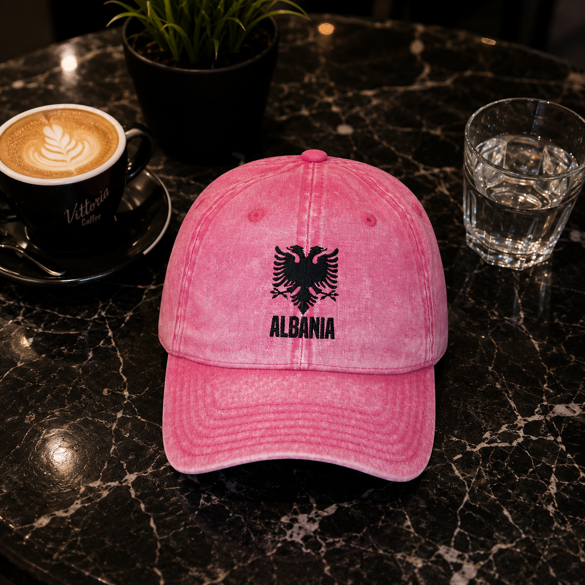 Shqip Wear Vintage Cord Cap Pink