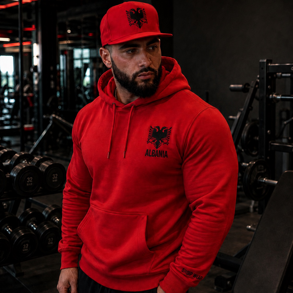 Shqip Wear Unisex Hoodie Rot