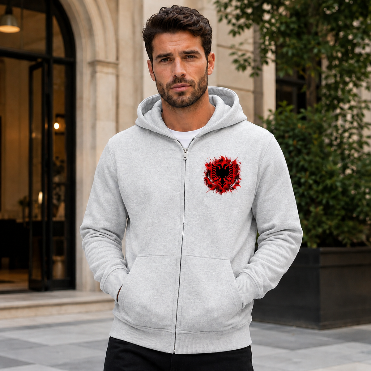 Premium Oversized Zipper Hoodie - Shqip Style