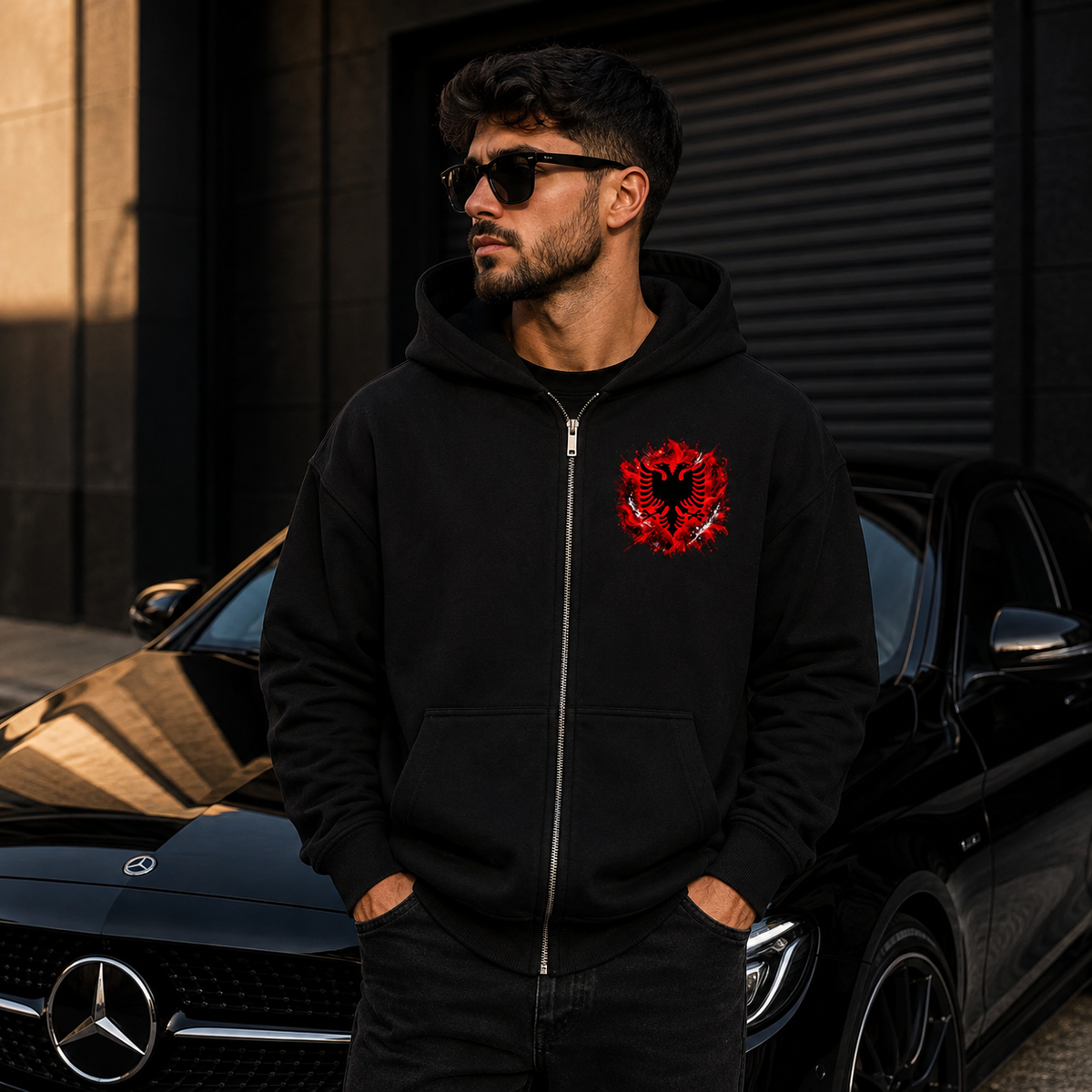 Premium Oversized Zipper Hoodie – Shqip Style